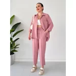 Gömlek Yaka Keten İkili Takım