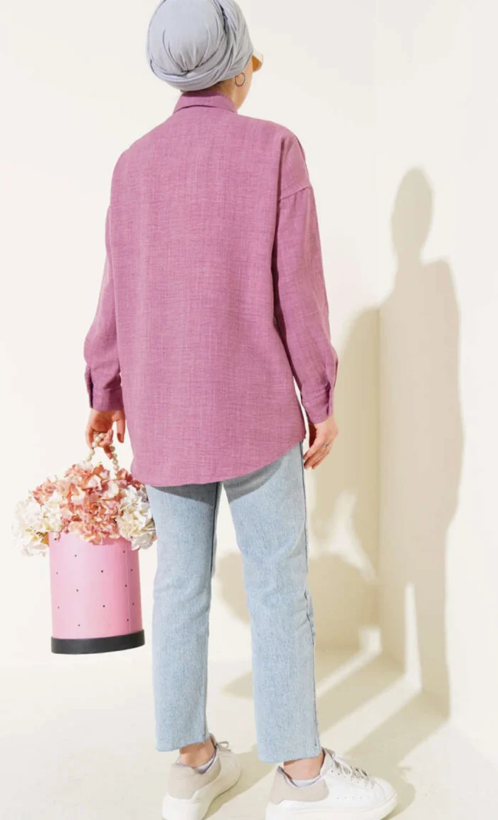 pul payetli oversize kadın gömlek – Ella Style