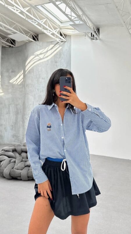 ayıcık nakışlı gömlek