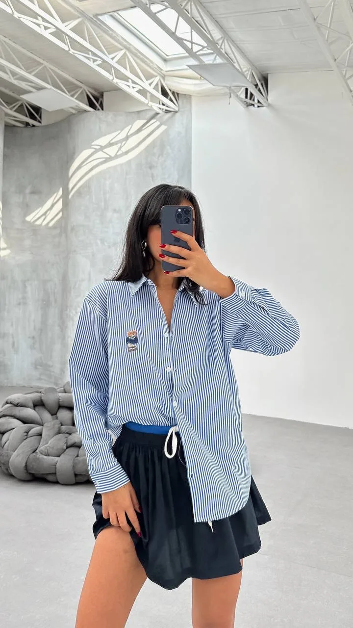 ayıcık nakışlı gömlek