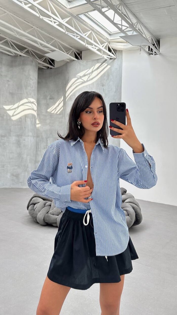 ayıcık nakışlı gömlek