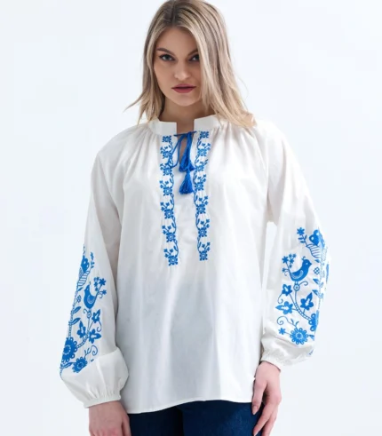 nakış işlemeli bohem bluz ön görünüm