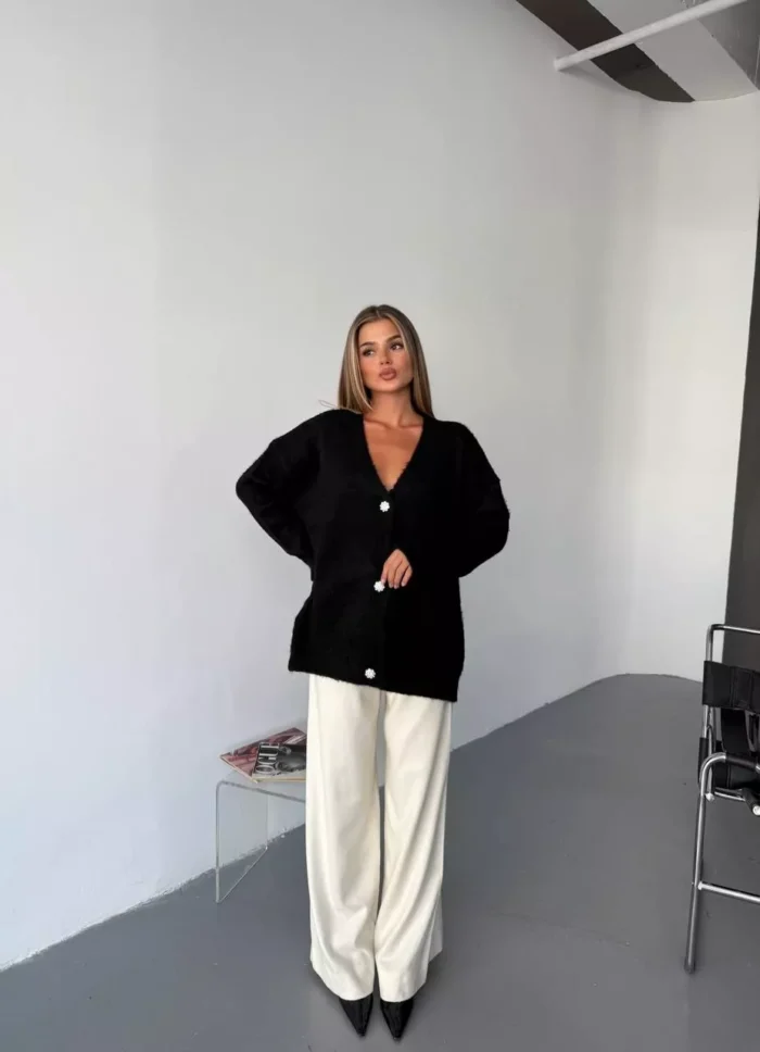 kadın-triko-hirka-ella-stylee3 Oversize kadın triko hırka siyah – Kışlık koleksiyon