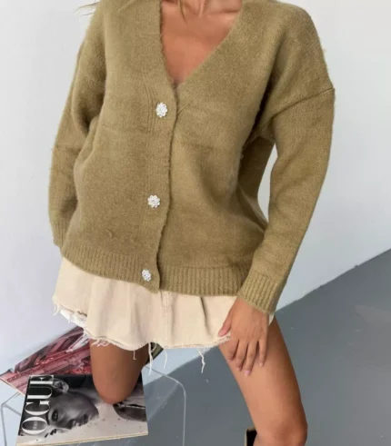 Oversize kadın triko hırka siyah – Kışlık koleksiyon