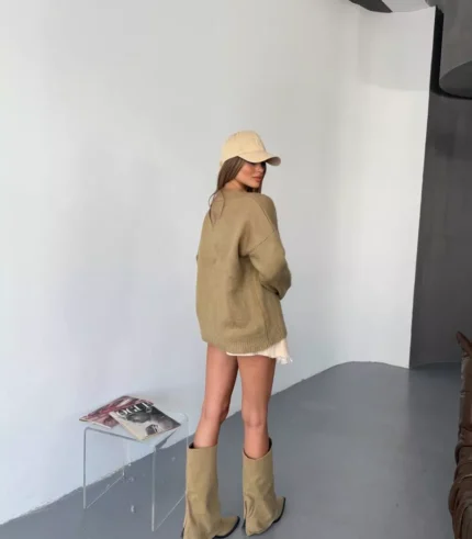 Oversize kadın triko hırka siyah – Kışlık koleksiyon